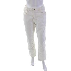 Jeanerica Womens Cotton High Rise Straight Leg Jeans White Size 31